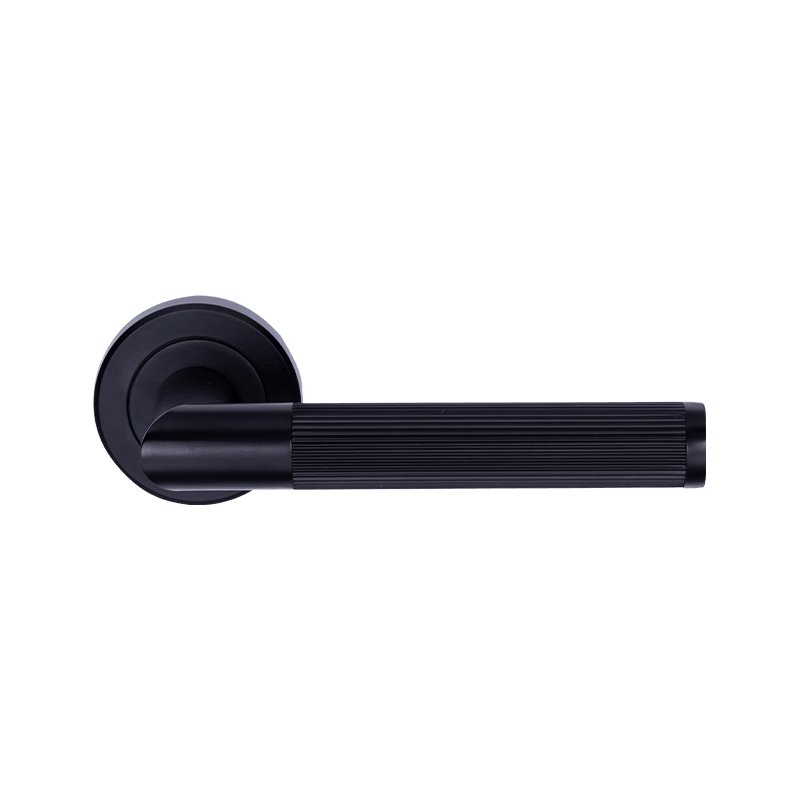Aluminium L Forme Lever Knurled sur la poignée de porte rose Matt Black